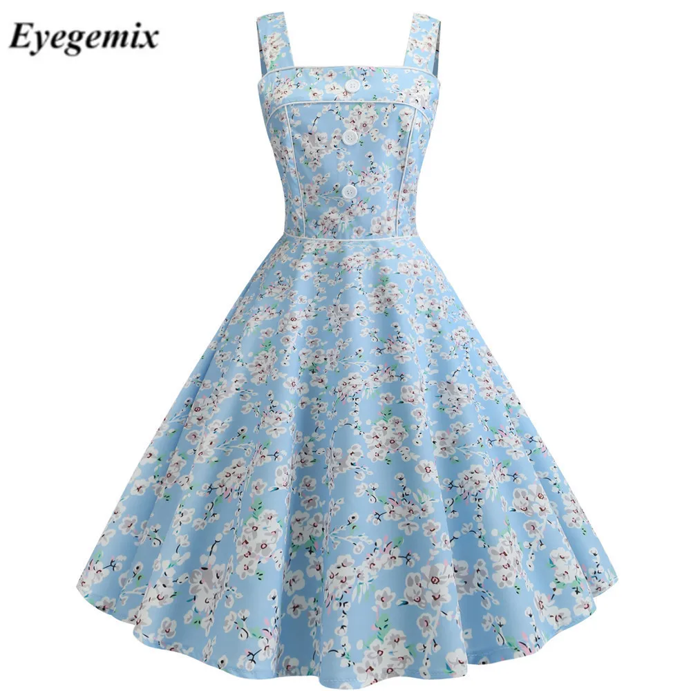 Женское винтажное платье с принтом вишни зеленое в стиле рокабилли 50 60 х годов