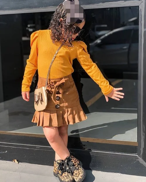 Топы с оборками для маленьких девочек футболка + юбка пачка комплект одежды От 1