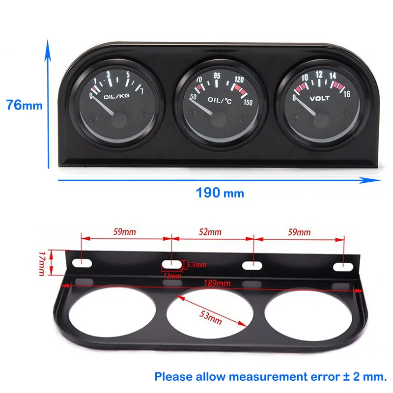 Тройной комплект 52 мм датчик температуры воды/температуры масла/Датчик давления