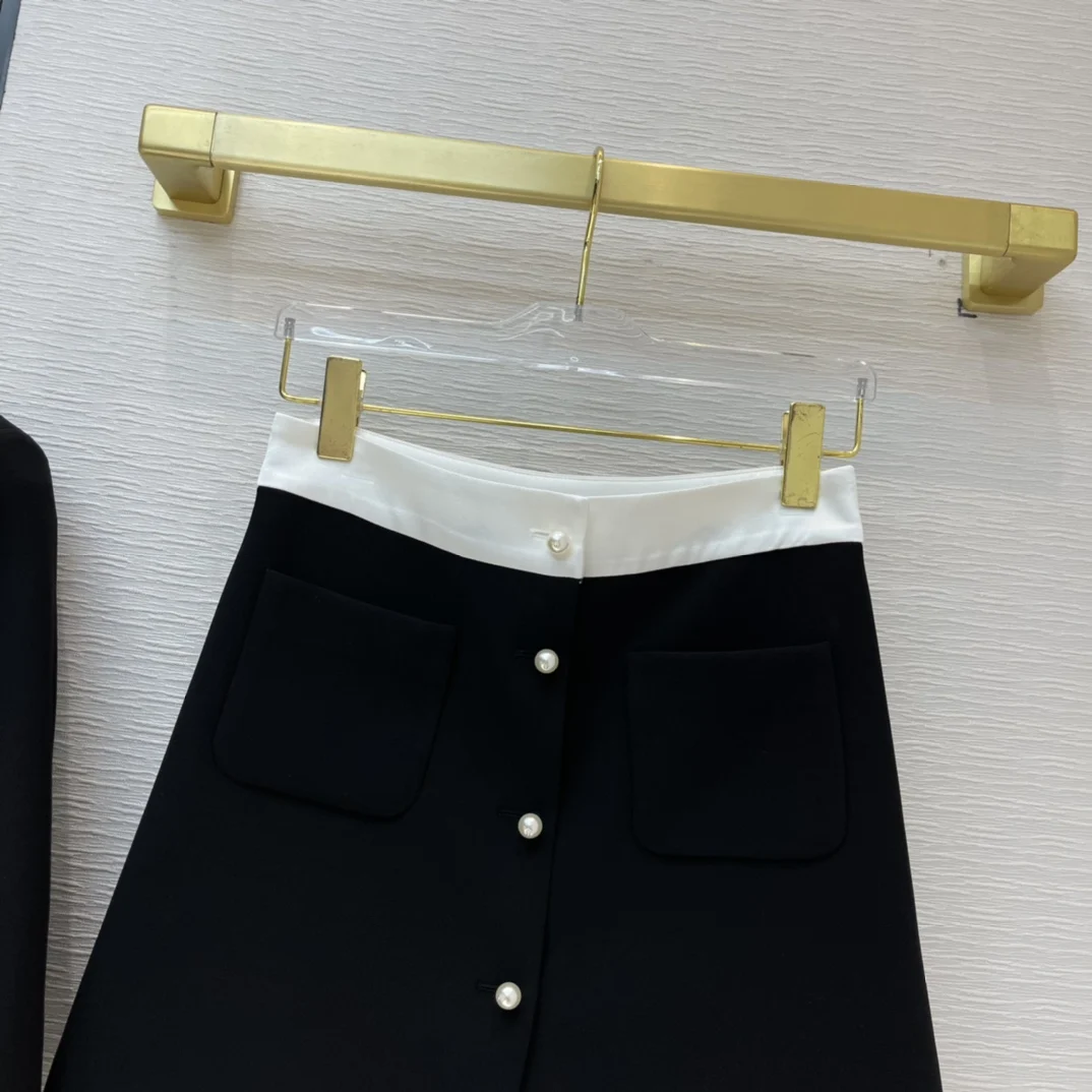 New Ladies Fashion 2021 Suit Doll Collar Short Jacket + Skirt 2 Piece Set 0106