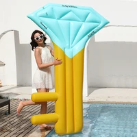 new arrival thickend key diamond shape pool float inflatable air mattress for adult floating bed summer beach party water toys