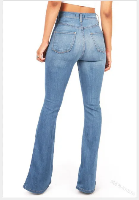 

2019 High Waist Skinny Jeans Ripped Jeans for Women Bell Bottom Jeans