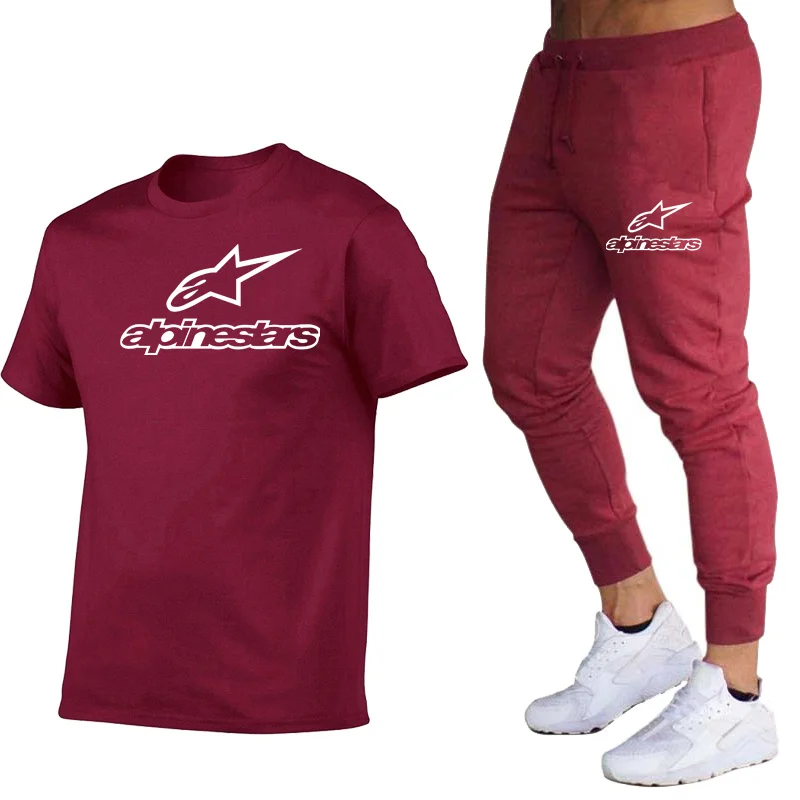 

2021 Hot-Selling Summer T-Shirt Pants Set Casual Brand Fitness Jogger Pants T Shirt Hip Hop Fashion Men's Tracksuits
