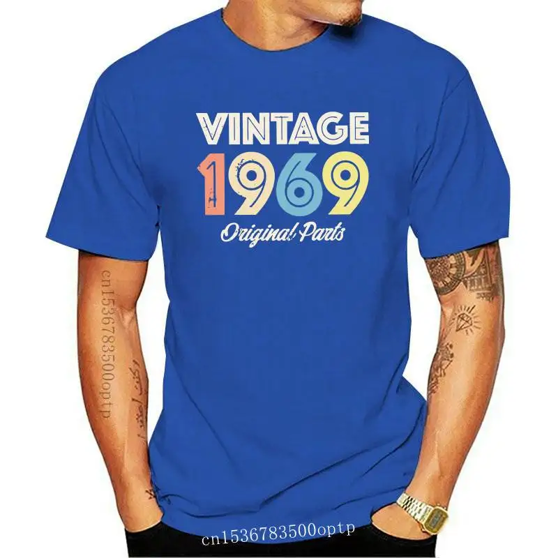 

New Vintage 1969 Birthday Original Parts 50 Years Old 50th Birthday T Shirt Male Premium Cotton T Shirt Christmas Day Camisas