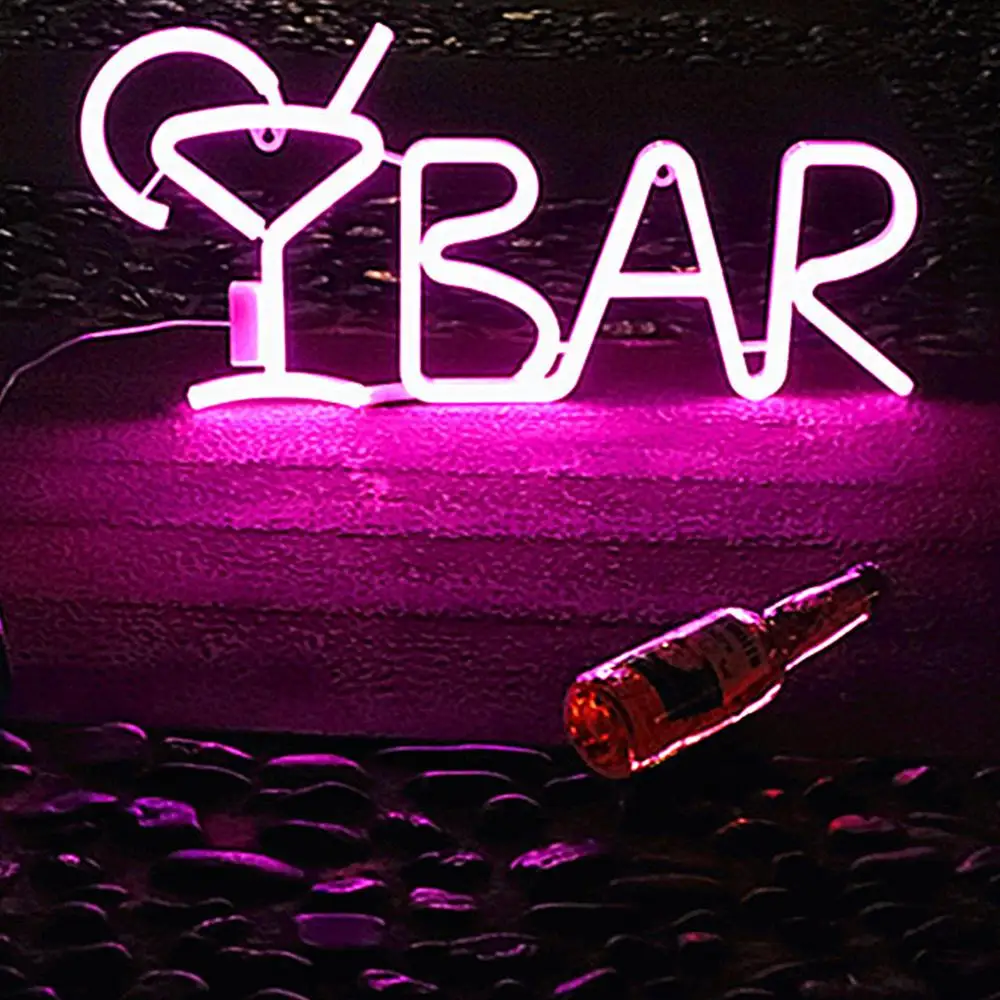 

Battery Powered Word Sign Wall Decor Light BAR Letter Sign Wall Decor Lights Bar Light Sign LED Neon Letter Night Light