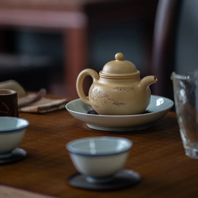 

★★Yixing recommended level of tea textbook 44-turbine chlorite pure manual hand Duo ball pot