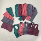 Бесшовный Женский спортивный костюм, спортивная одежда, комплект для фитнеса, одежда для спортзала, одежда для тренировок для женщин