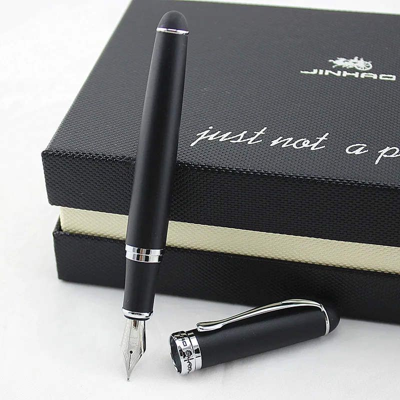 Ручка перьевая Jinhao X750 черная матовая с серебристым зажимом 1 шт./Лот 18KGP ручка