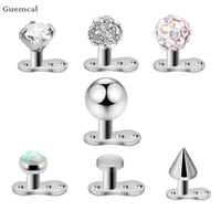 guemcal 2pcs hot selling all match ball point cone buried nail exquisite piercing jewelry