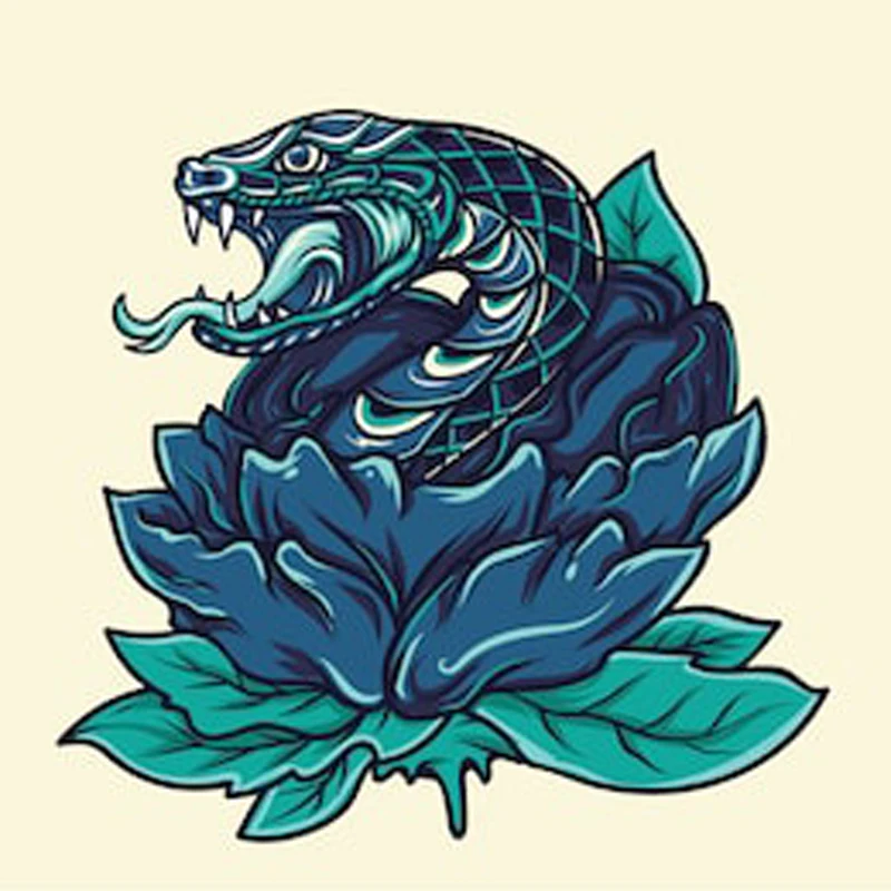 

old-school-snake-flower-tattoo- car decal motorcycle Oem Window Rear Windshield