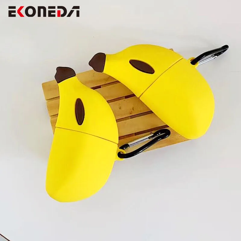 EKONEDA прекрасный банан защитный чехол для Airpods силиконовый мягкий матовый, резиновый чехол для Airpods