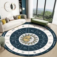 2020 Twelve Constellation Art Circular Area Rug F Flannel Rug Baby Family Living Room Zodiac Horoscope Bedroom Fashion Mat Rug