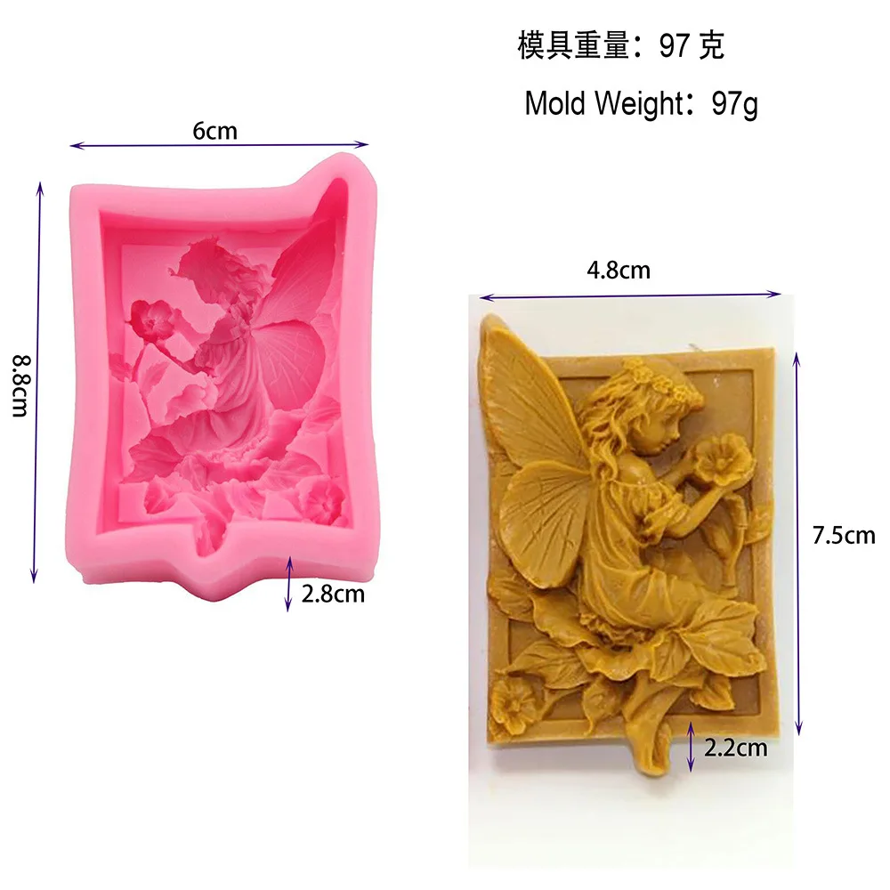 Силиконовая форма ручной работы в виде ангела цветов мыла инструменты для