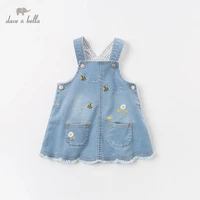 dbm12843 dave bella spring infant baby girls floral pockets dress lolita party suspenders dress toddler children clothes