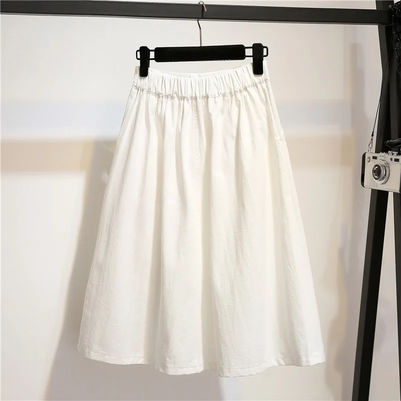 

Women's Stylish Casual High Waist Skirts Solid Color Girls A Line Mid Fashion Skirts