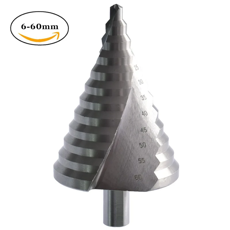 

6-60 mm stepped cone drill bit hole cutter drill bit groove edge HSS step core drill bit reamer Herramientas Para Carpinteria