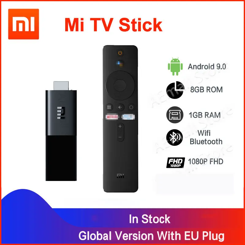 Глобальная версия Xiaomi Mi TV Stick Android 9 0 четырехъядерный 1080P Dolby DTS HD Двойное