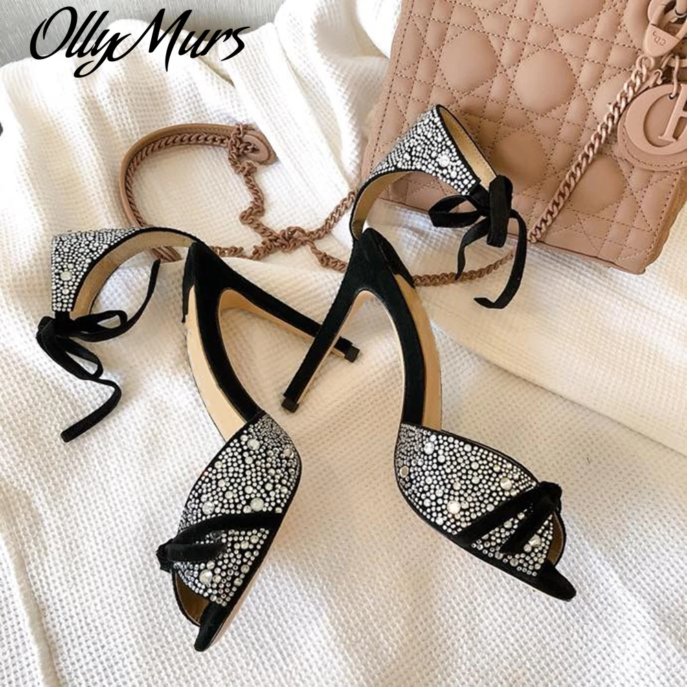 

2020 new summer leather women's shoes sexy high heels women's shoes blingbling high heels high 10cm 34-41