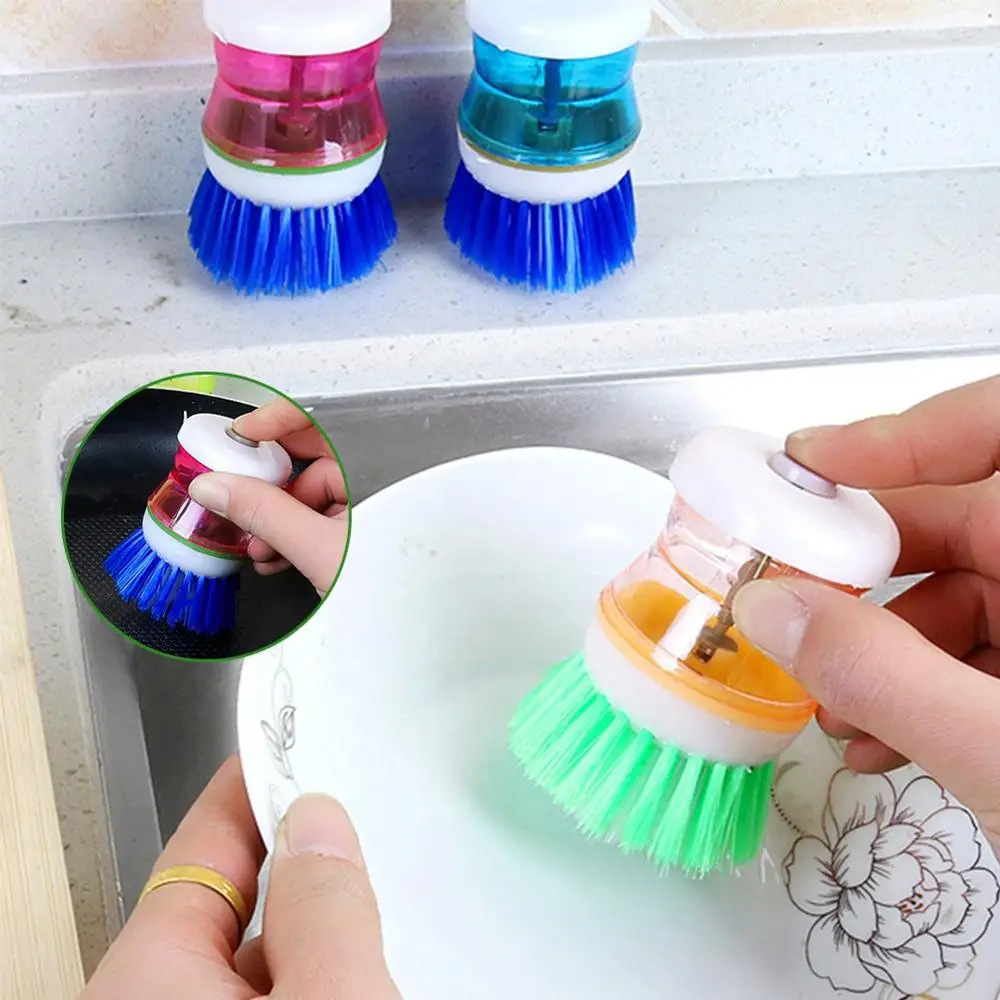 Imixlot Convenient Pot Washing Brush With Detergent Dispenser Dish Bowl Kitchen Cleaning Tools | Дом и сад