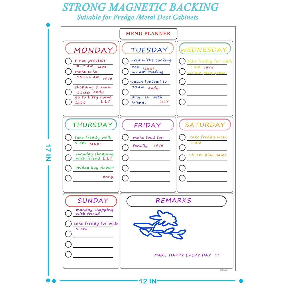 Магнитный телефон для холодильника офиса сухой стираемый календарь планировщик