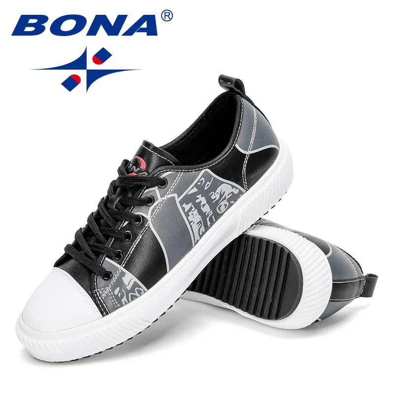 

BONA 2020 New Arrival Korean Board Shoes Men Trend Classic Casual Shoes Flat Bottom Travel Shoes Man Youth Vulcanized Sneakers