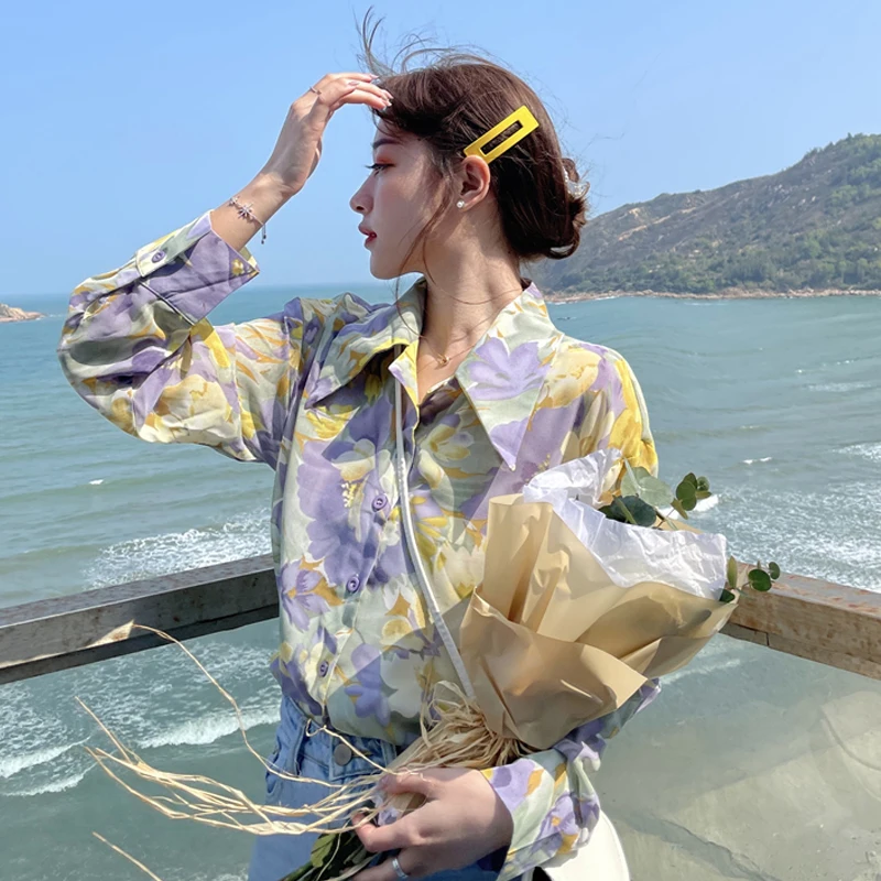 Женская шифоновая блузка с длинным рукавом демисезонная в офисном стиле новинка