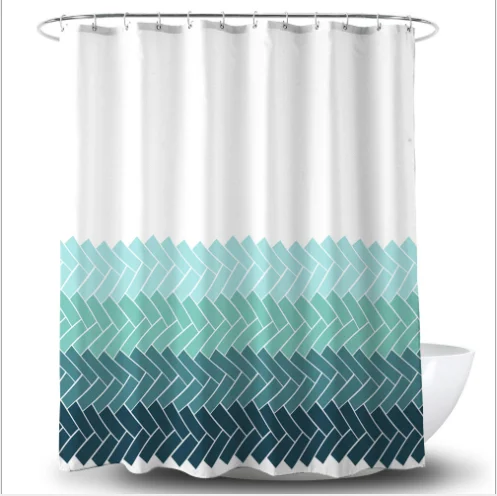 Водонепроницаемая занавеска для душа градиентная полоска принт ванной комнаты