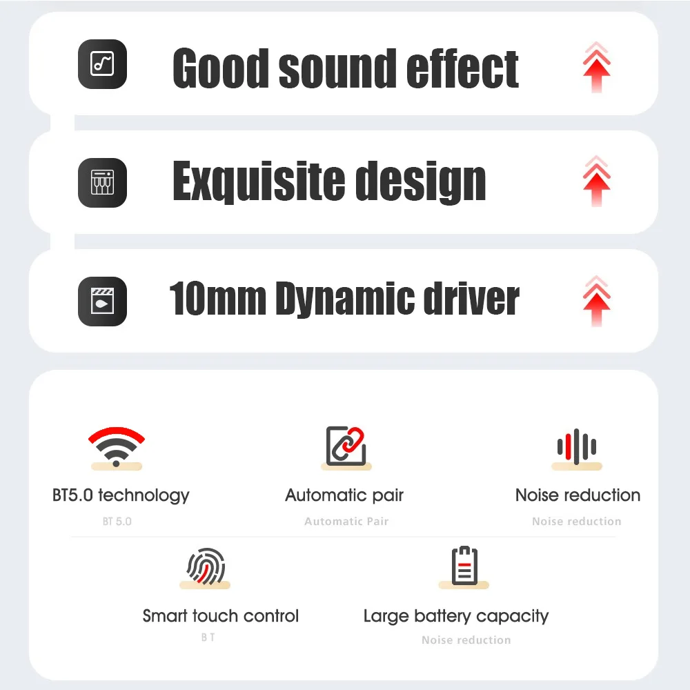 

Lenovo PD1 Earphones TWS Wireless Bluetooth 5.0 Headphone Touch Control In-Ear Headset Stereo Bass Music Earbuds With Mic