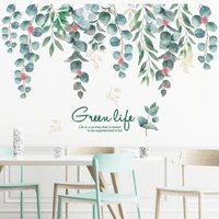 green life green vines leaves wall sticker bedroom living room background decoration mural home art decal large size stickers