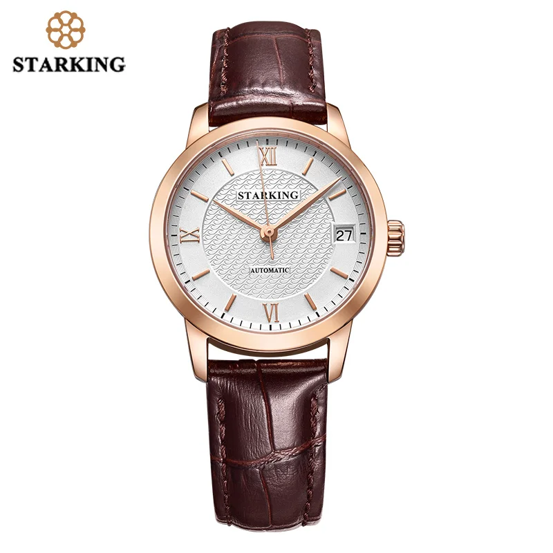 AL0187RL91 STARKING модные часы женские винтажные кожаные Роскошные Часы Дамские из нержавеющей стали автоматические женские наручные часы 5ATM водонепроницаемые - Цвет: AL0187RL91