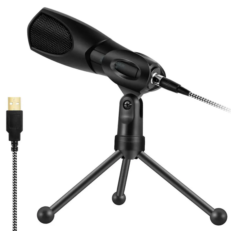 USB микрофон для компьютера Plug and Play домашний Студийный конденсаторный с