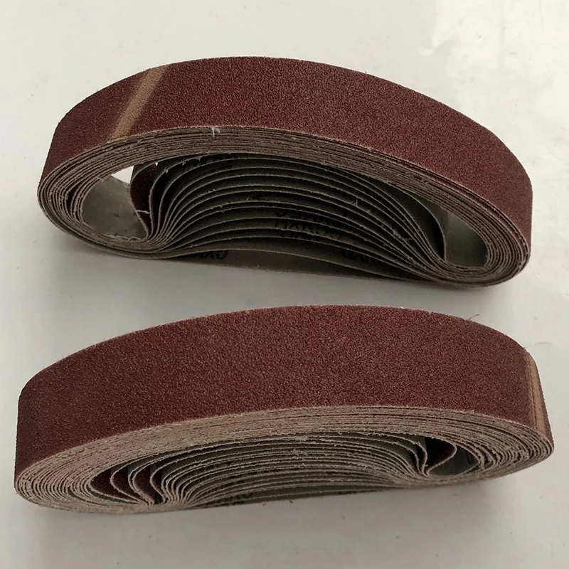 

18Pcs Alumina Abrasive Belt 533X30 Brown Corundum Annular Abrasive Belt & 90Pcs Assorted Grind Sandpaper