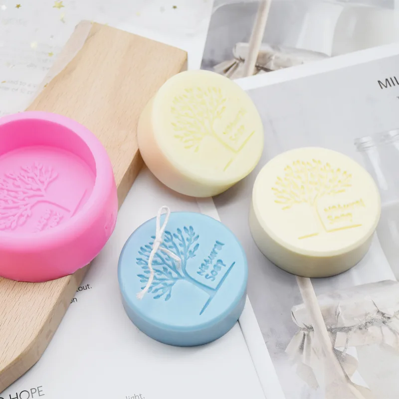 

Round Natural Tree Handmade Soap Silicone Mold DIY Christmas Soap Mold Soap Making Supplies Cake Decor Tools Candle Moulds