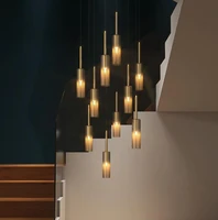 bar chandelier modern minimalist creative art living room dining room lamp wine bottle light duplex staircase long chandelier