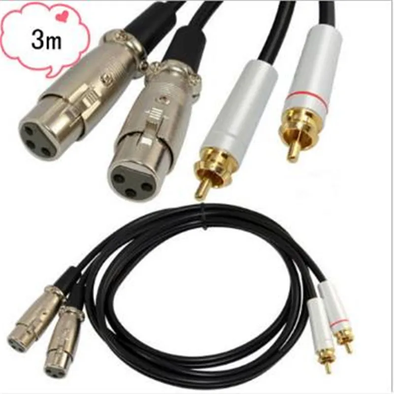 

RCA to XLR balanced audio cable Lotus to Cannon signal cable RCA-XLR Lotus to Khanom for KTV mixers and other occasions