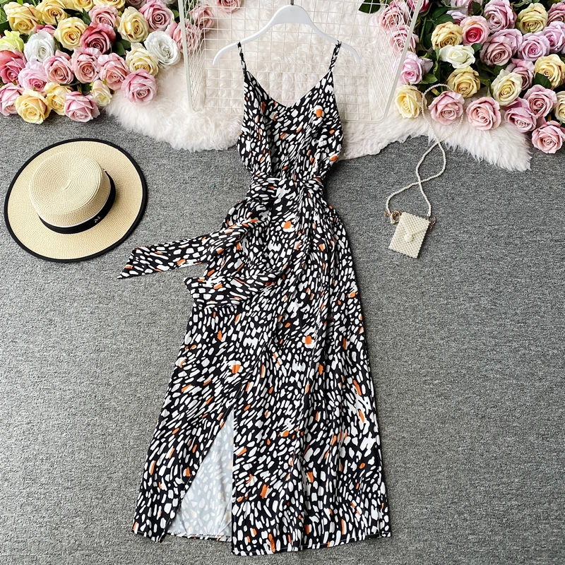 Женское пляжное платье-макси с V-образным вырезом и открытой спиной | Женская