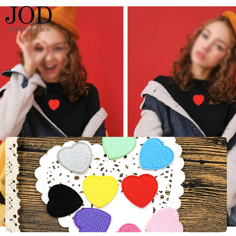 JOD маленькая гладильная ткань нашивка вышитая любовь в форме сердца швейная