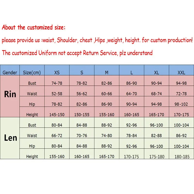 Аниме Рин Лен Хэллоуин униформа косплей полный костюм топы + шорты |