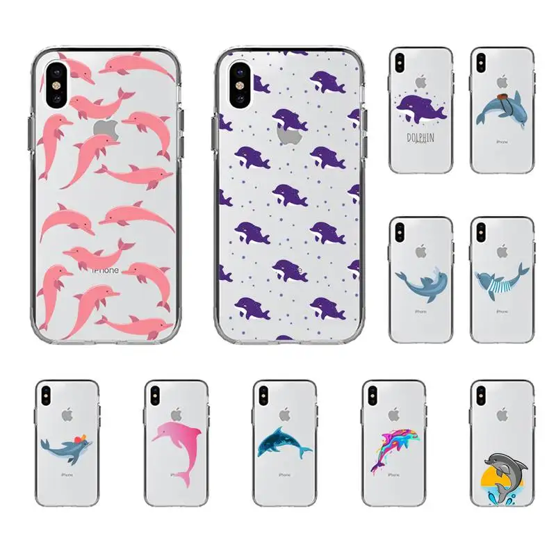 

Sea Animal Cute Dolphin Cartoon Phone Case for iphone 13 11 12 pro XS MAX 8 7 6 6S Plus X 5S SE 2020 XR case