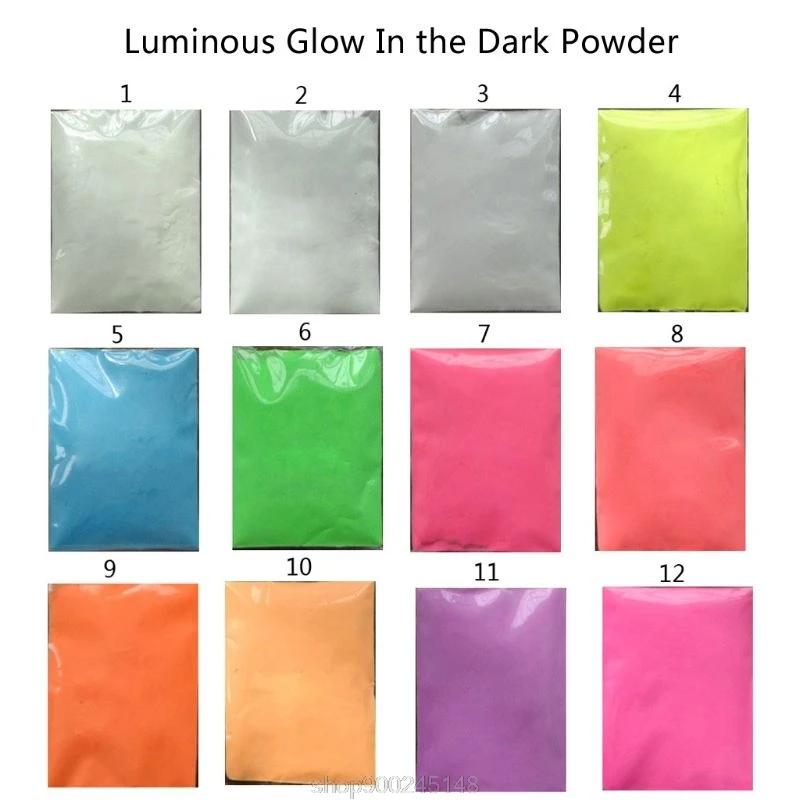 

100g 12 Colors Luminous Resin Pigment Glow In the Dark Powder Pigment Colorant Nail Resin Jewelry Making Craft N27 20 Dropship