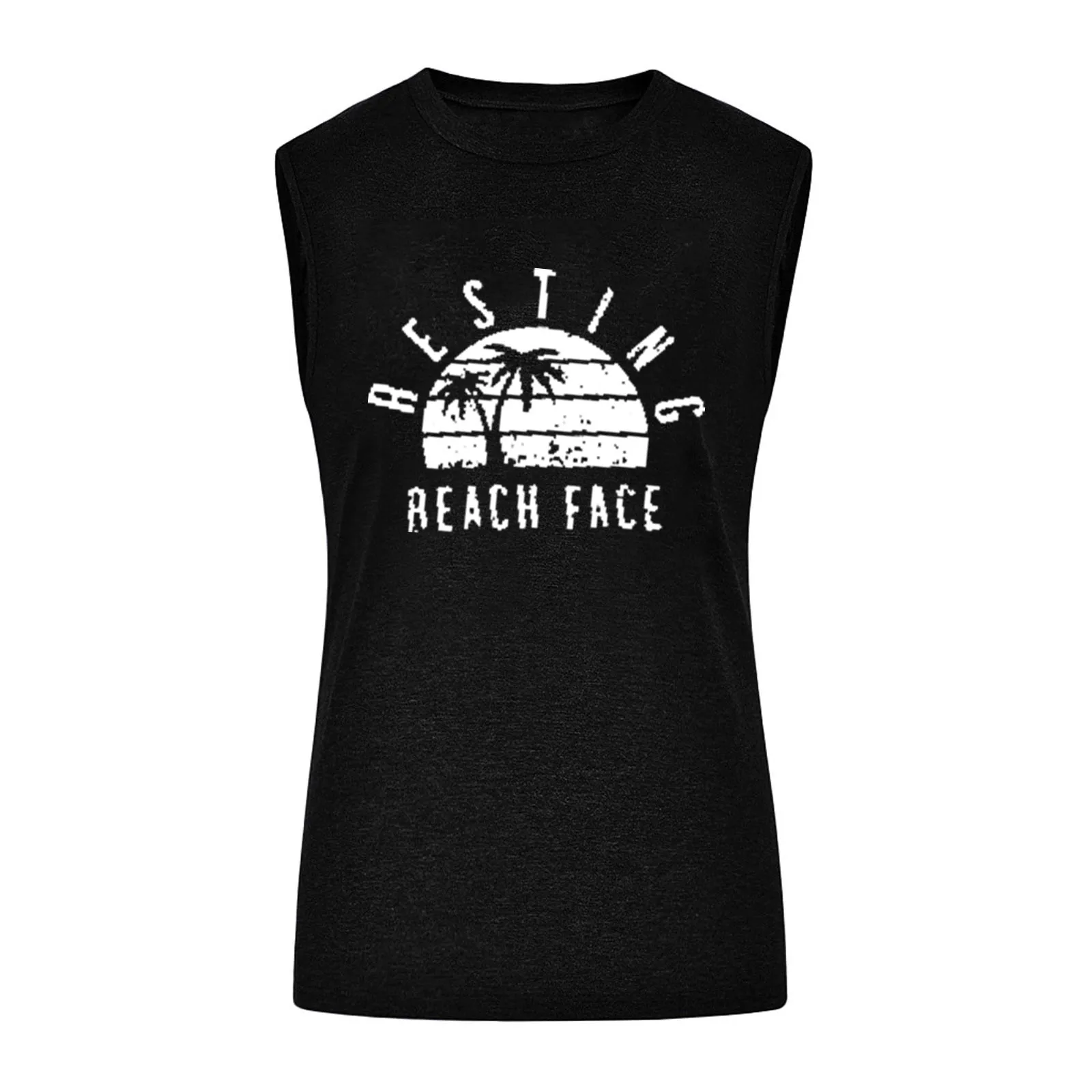 

Women Tank Top Letters Printing Sleeveless O-neck Vest Tank Shirt Tunic Blouse Tops Pattern Sleeveless Refreshing Summer Dress
