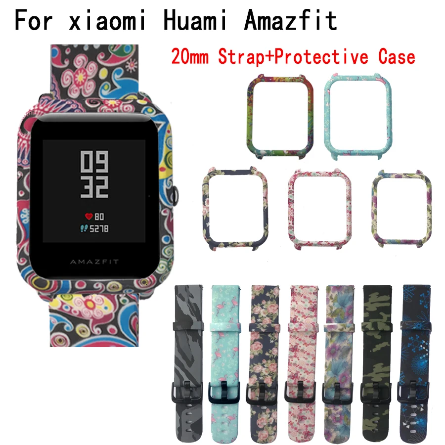 

Silicone Strap For Amazfit Bip 20mm Watch Band Camouflage Bracelet for Xiaomi Huami Amazfit Bip Bit Youth Case Cover Accessories