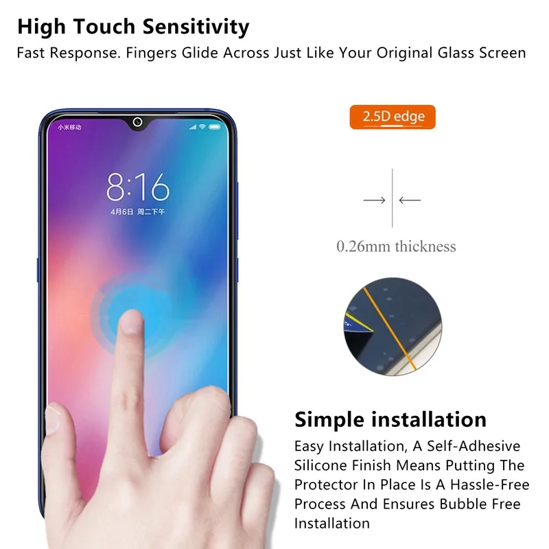 Закаленное стекло для Xiaomi mi 9 SE mi 9 lite mi 9T pro mi CC9 E Защита экрана для Xiaomi mi 8 SE 9 pro 9 lite защитное стекло