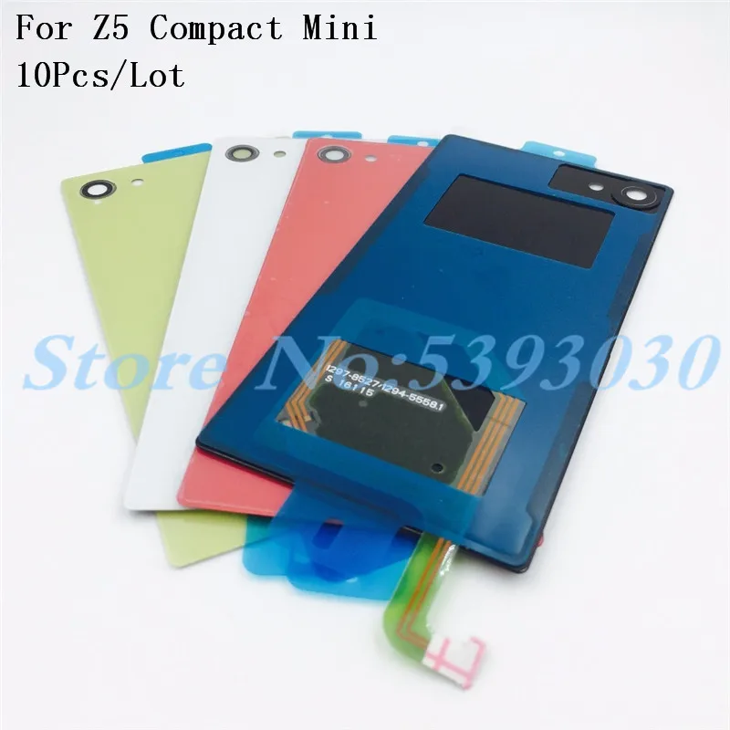 10 шт./лот Задняя стеклянная крышка батарейного отсека задняя для Z5 Mini Замена Sony