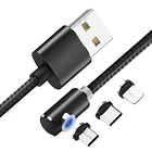 Магнитный кабель USB Type-C, Micro USB, 1 м, в нейлоновой оплетке, для iPhone X, XS, 11, 8 Plus, магнитное зарядное устройство для Samsung, Xiaomi
