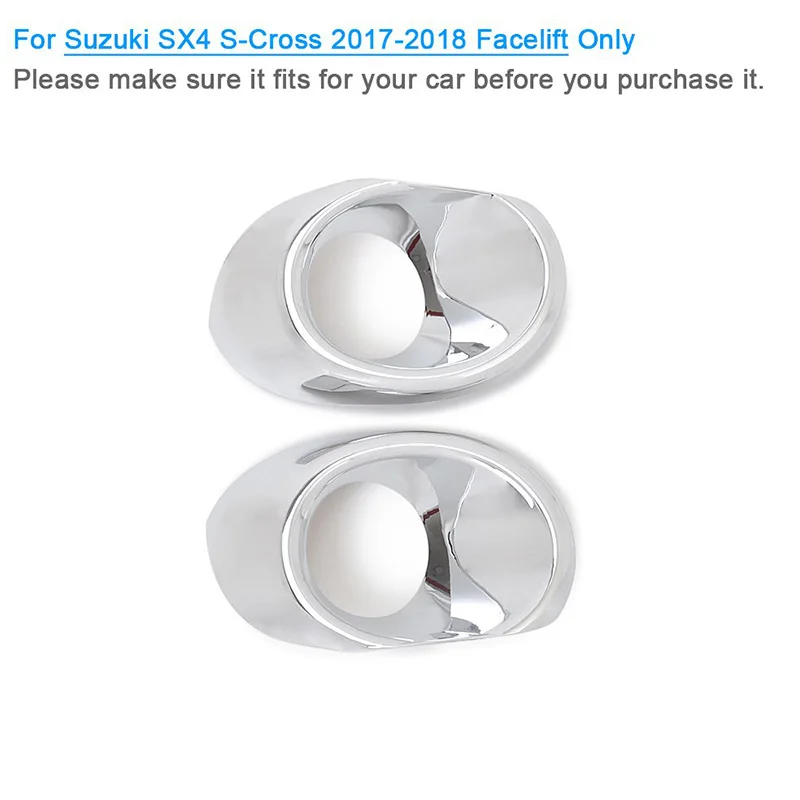 Car Styling Cover Detector ABS Chrome Front Fog Light Lamp Trim Frame Moulding 2Pcs for Suzuki S-Cross Scross SX4 2017 2018 2019 |