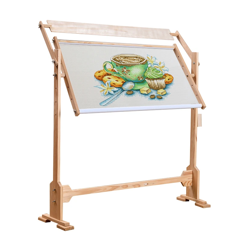 

Large Adjustable Wood Frame Embroidery Cross Stitch Frame Desktop Stand Needlework Tool Accessories