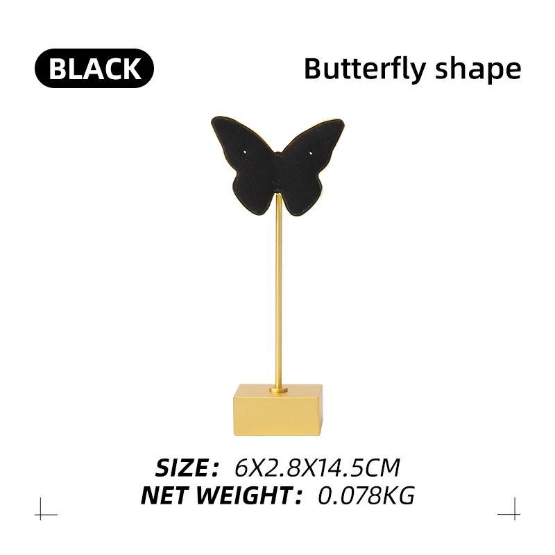 

Black Butterfly Shaped Jewelry Display Stand For Femal Earring Necklace Jewellery Organizers Showcase Base Bracket Is Detachable