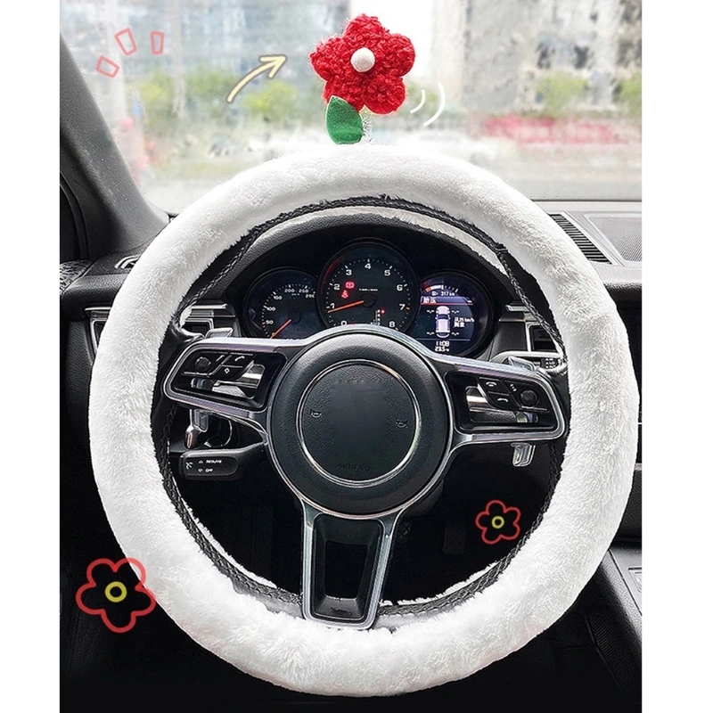 Милая плюшевая отделка рулевого колеса лучше захват от царапин универсальная
