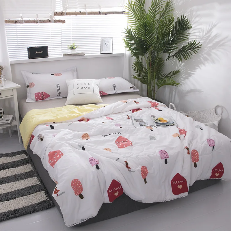 Хлопковое летнее стеганое одеяло одно двойное одеяла для взрослых Детские пледы